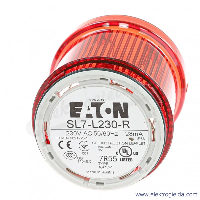 Kolumna sygnalizacyjna 171475, SL7-l L230-R czerwona, światło ciągłe LED 230VAC, IP66