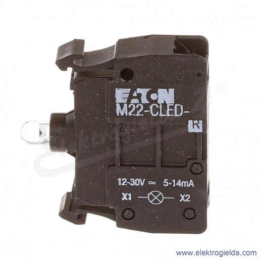 Blok podświetlający 216570, M22-CLED-R, czerwony LED, 12..30VAC/DC, montaż czołowy