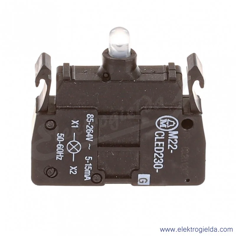 Blok podświetlający 216580, M22-CLED230-G, zielony LED, 85..264VAC/DC, do kasety