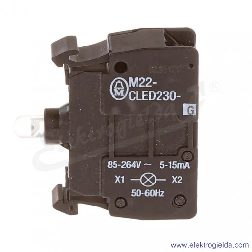 Blok podświetlający 216580, M22-CLED230-G, zielony LED, 85..264VAC/DC, do kasety