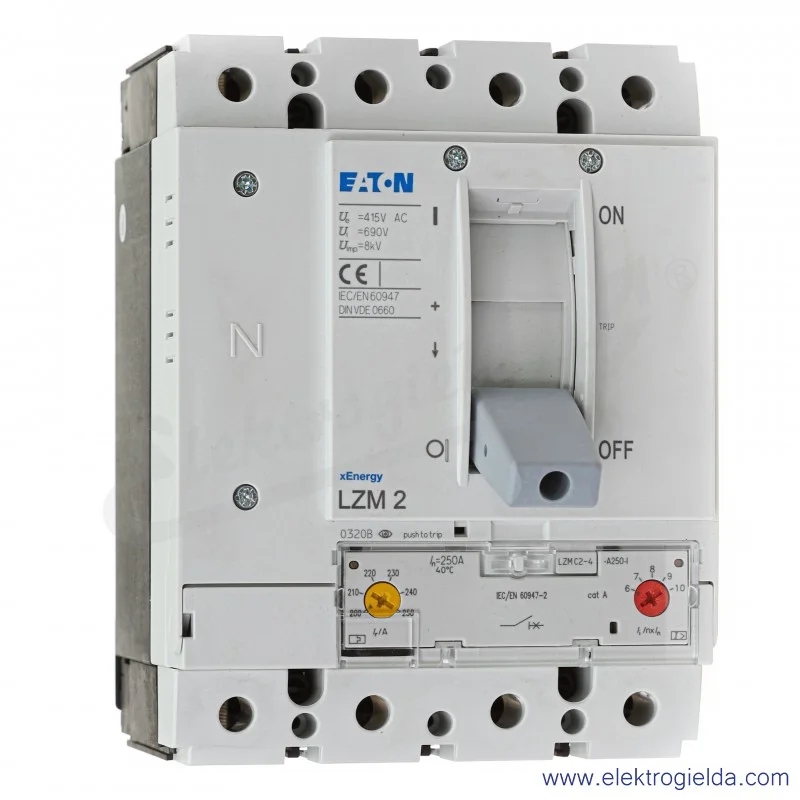 Wyłącznik mocy 116437, LZMC2-4-A250-I, 4P, 250A, 36kA, IP20
