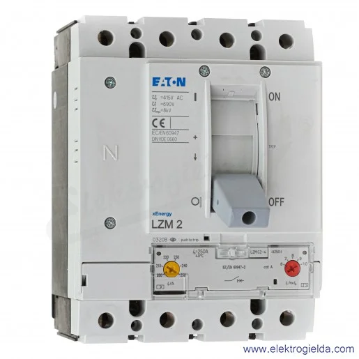 Wyłącznik mocy 116437, LZMC2-4-A250-I, 4P, 250A, 36kA, IP20