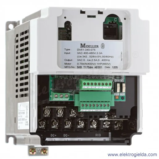 Falownik wektorowy DV51-340-075, 400VAC, 480..740VDC, 2.5A