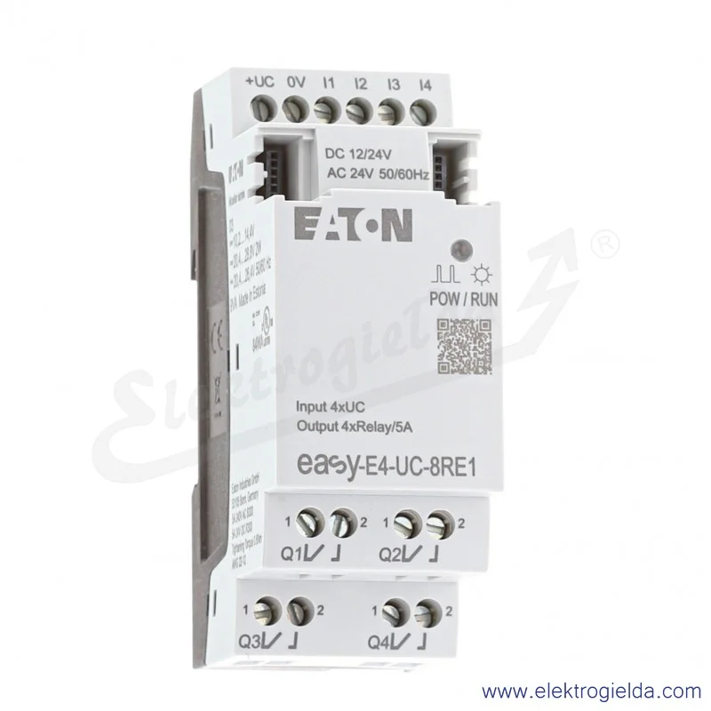 Moduł rozszerzeń 197217, EASY-E4-UC-8RE1, 12..24VDC, 24VAC, 4 wejścia cyfrowe 4 wyjścia cyfrowe