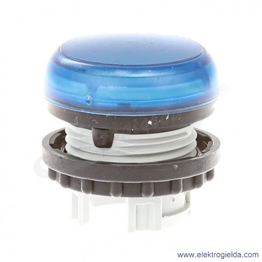 Główka lampki 216775, M22-L-B, niebieska płaska, 22mm, IP67