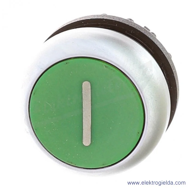 Napęd przycisku 216630, M22-DR-G-X1, zielony, symbol "I", stabilny, IP67