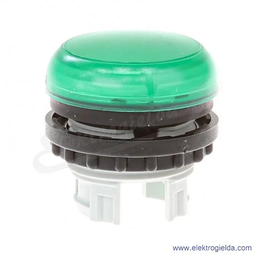 Główka lampki 216773, M22-L-G, zielona płaska, 22mm, IP67