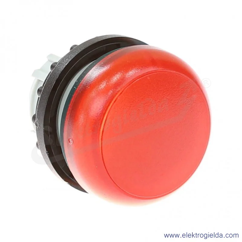 Główka lampki 216772, M22-L-R, czerwona płaska, 22mm, IP67