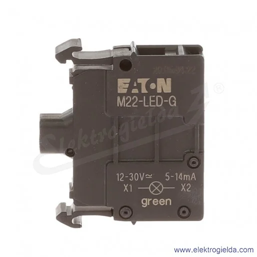 Moduł LED 216559, M22-LED-G, zielony, 12-30V AC/DC, montaż czołowy, zaciski śrubowe