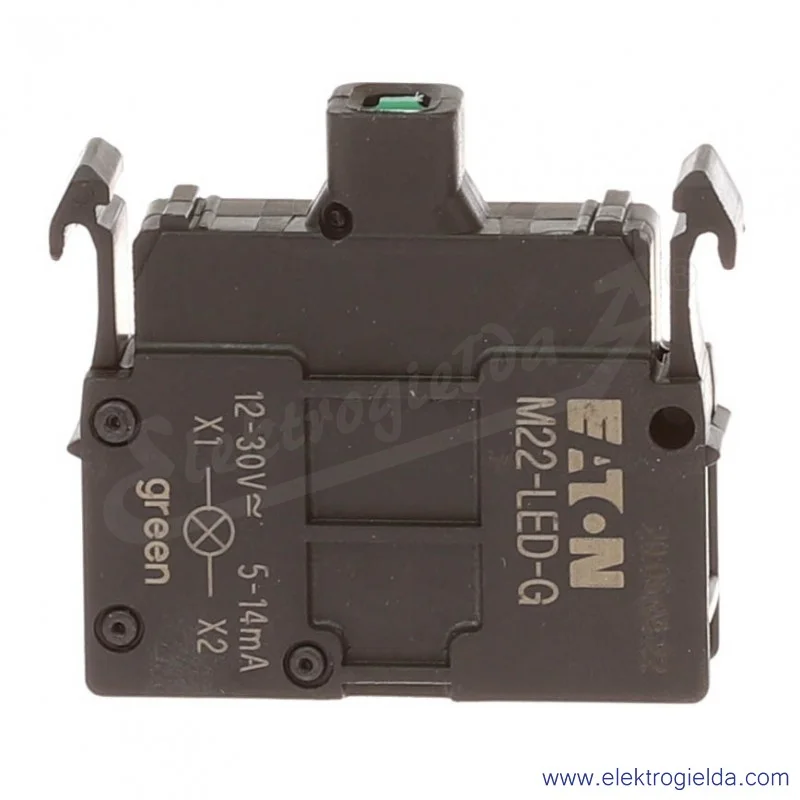 Moduł LED 216559, M22-LED-G, zielony, 12-30V AC/DC, montaż czołowy, zaciski śrubowe
