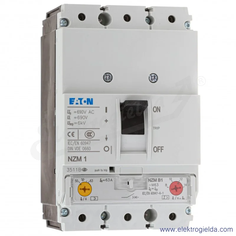 Wyłącznik silnikowy 265712, NZMB1-M63, 3P, 50..63A, 30kW
