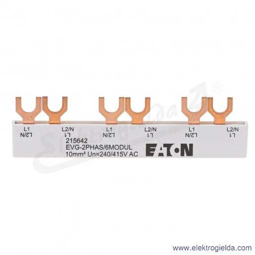 Szyna łączeniowa 215642, EVG-2PHAS/6MODUL, 2P, 63A, 10mm2, 6 modułowa widełkowa Szyna łączeniowa 215642, EVG-2PHAS/6MODUL, 2P, 63A, 10mm2, 6 modułowa widełkowa