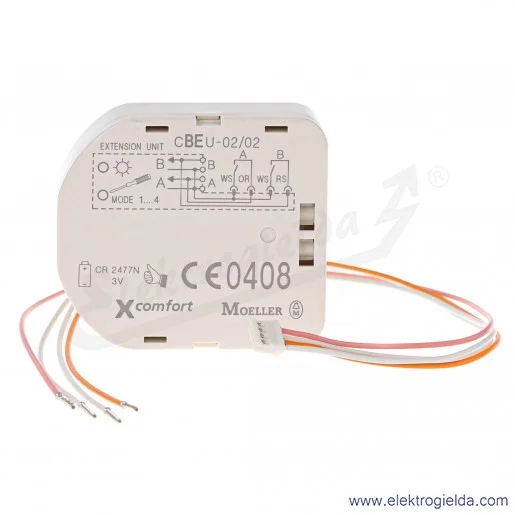 Nadajnik z wejściem binarnym 265627, CBEU-02/02, podtynkowy, bateria w komplecie