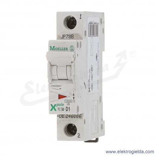 Wyłącznik instalacyjny 246006, PLSM-D1, 1P, typ D, 1A, 230/400VAC