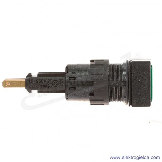 Lampka sygnalizacyjna 088337, Q18LF-GN, 24VAC/DC, zielona, kwadratowa 18x18mm, IP65