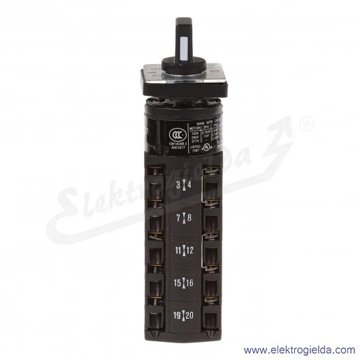 Łącznik krzywkowy 015661, TM-5-8237/E, do wbudowania, 1P, 10A, 1-2-3-4-5-6-7-8-9-10, IP65