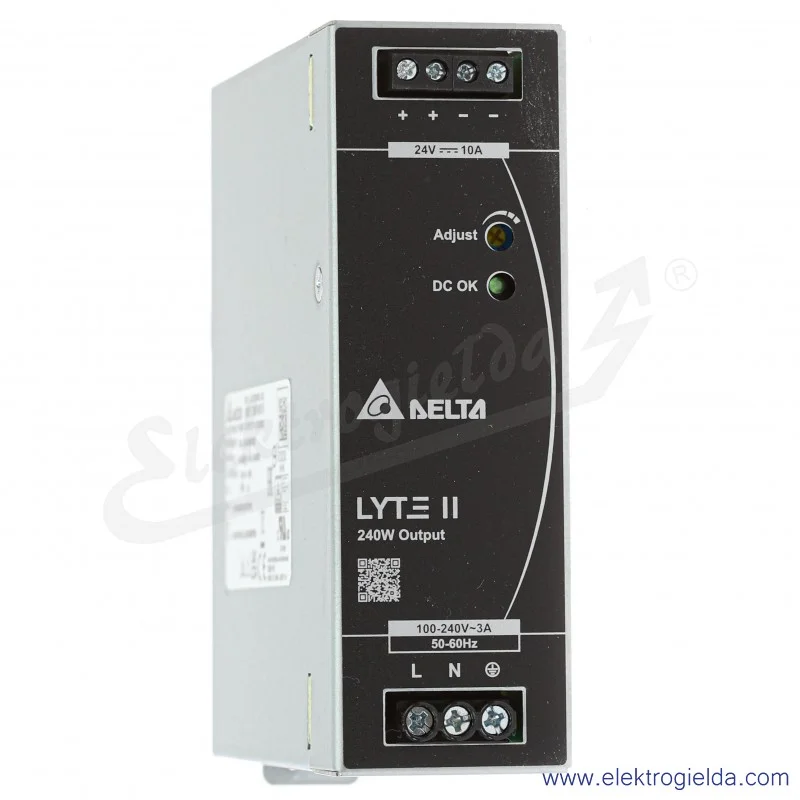 Zasilacz DRL-24V240W1EN, 24V 10A, 240W, zasilanie 85..264VAC lub 120..375VDC