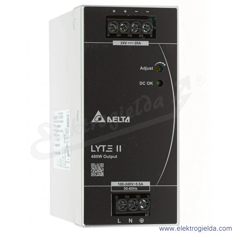 Zasilacz DRL-24V480W1EN, 24V 20A, 480W, zasilanie 90..264VAC