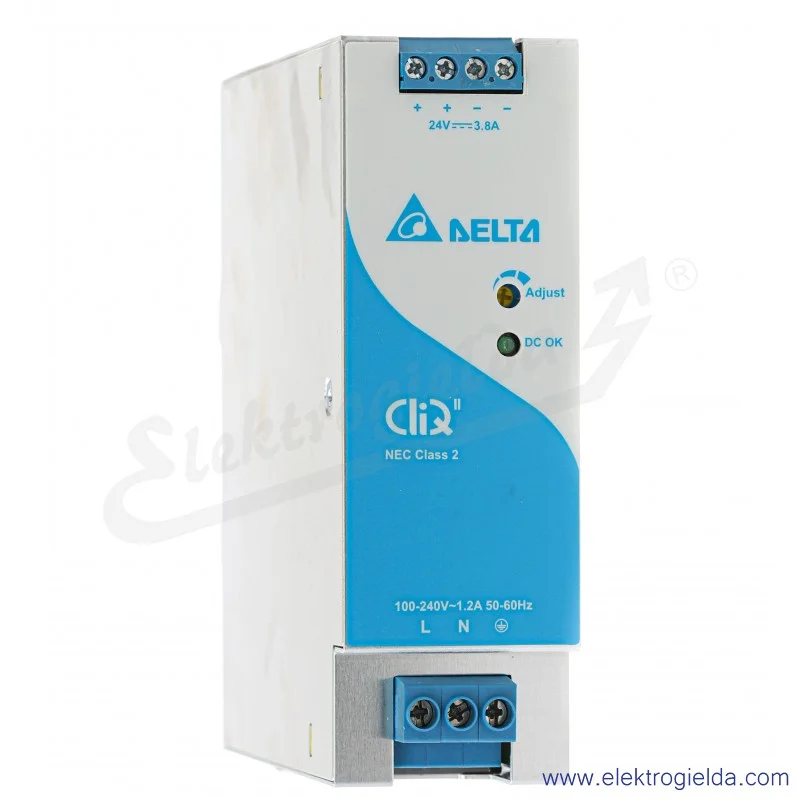Zasilacz DRP-024V100W1NN, 24V 3.8A, 100W, zasilanie 85..264VAC lub 120..375VDC