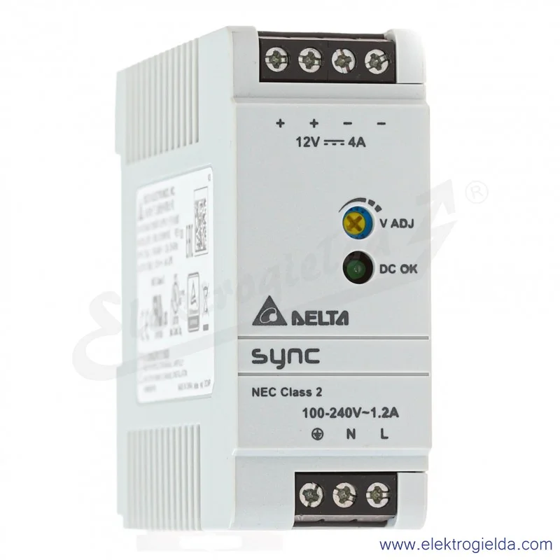Zasilacz DRS-12V50W1NR, 12V 4.20A, 50W, zasilanie 85..264VAC lub 120..375VDC