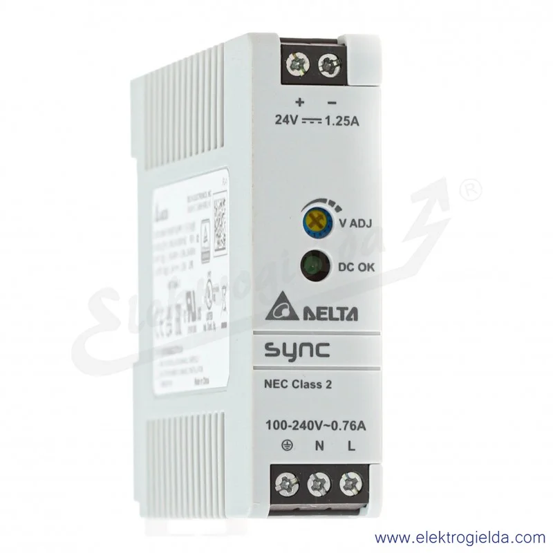 Zasilacz DRS-24V30W1NZ, 24VDC 1.25A, 30W, zasilanie 85..264VAC lub 120..375VDC