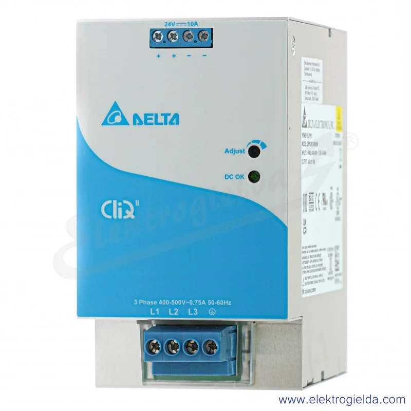 Zasilacz DRP-024V240W3BN, 24VDC/10A, 240W, zasilanie 3x400VAC