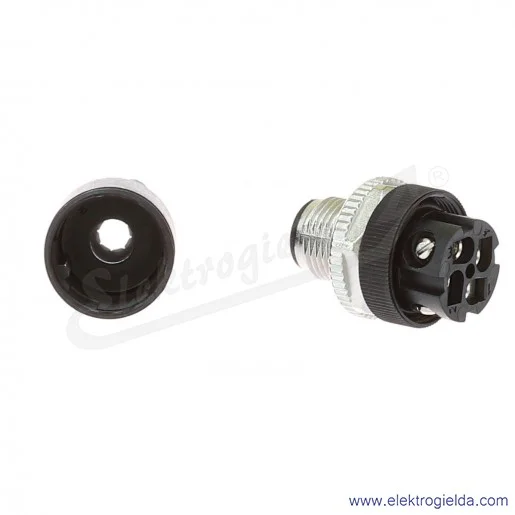 Złącze okrągłe 8004804, WASC4K, M12, męskie, proste, 4-piny, terminal śrubowy