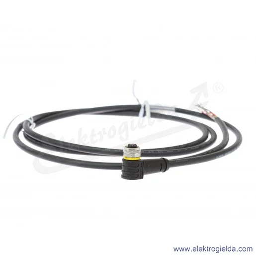 Kabel z gniazdem 6625461, WKS8T-2/TXL, PUR, 8-żyłowy, 2m, złącze M12 żeńskie kątowe, ekranowany, z wolnym końcem przewodów