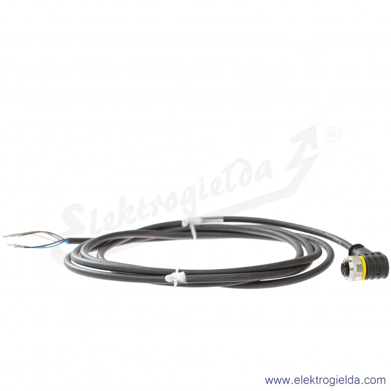 Kabel z gniazdem 6625028, WKC4.5T-2/TXL, PUR, 5-żyłowy, 2m, złącze M12 żeńskie kątowe, z wolnym końcem przewodów