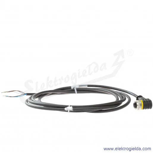 Kabel z gniazdem 6625028, WKC4.5T-2/TXL, PUR, 5-żyłowy, 2m, złącze M12 żeńskie kątowe, z wolnym końcem przewodów