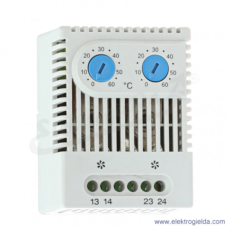 Termostat podwójny 01176.0-00, ZR011 do chłodzenia i/lub sygnalizacji 2NO, 0...+60°C, 10A, IP20