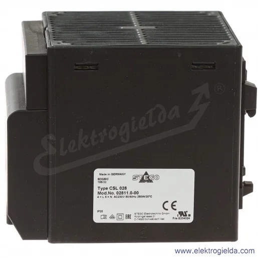 Dmuchawa grzewcza 02811.0-00, CSL028 250W, 110-250VAC, 9A, IP20, montaż na TS-35