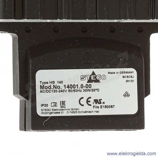 Grzejnik półprzewodnikowy 14001.0-00, HG140 30W, 110-250VAC/DC, 3A
