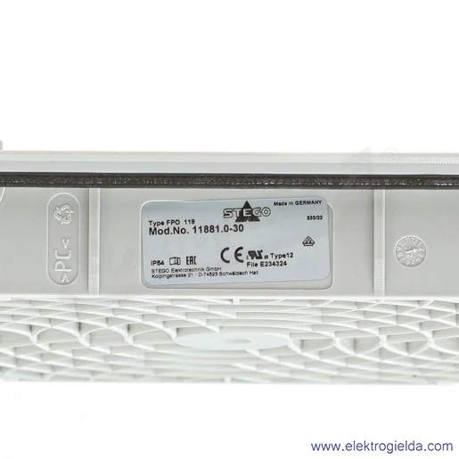 Kratka wentylacyjna 11881.0-30, FPO 118, wkład filtra G3, 124x124mm, IP 54