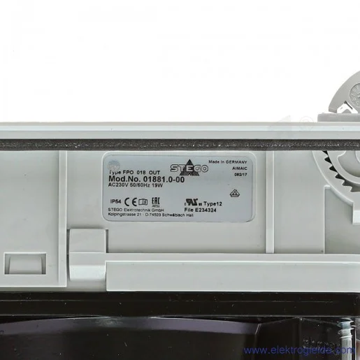 Wentylator wyciągowy 01881.0-00, FPO 018 klapy grawitacyjne, 97m3/h, 230VAC, 124x124mm, IP54
