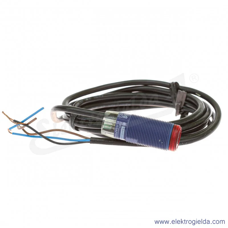Czujnik fotoelektryczny refleksyjny XUB9APBNL2, M18 z wyjściem PNP 1NC, 12..24VDC, przewód 2m