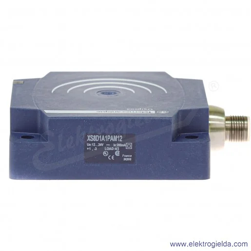 Czujnik indukcyjny XS8D1A1PAM12, 60mm, PNP 1NO, 12..24VDC, konektor M12, Osiprox