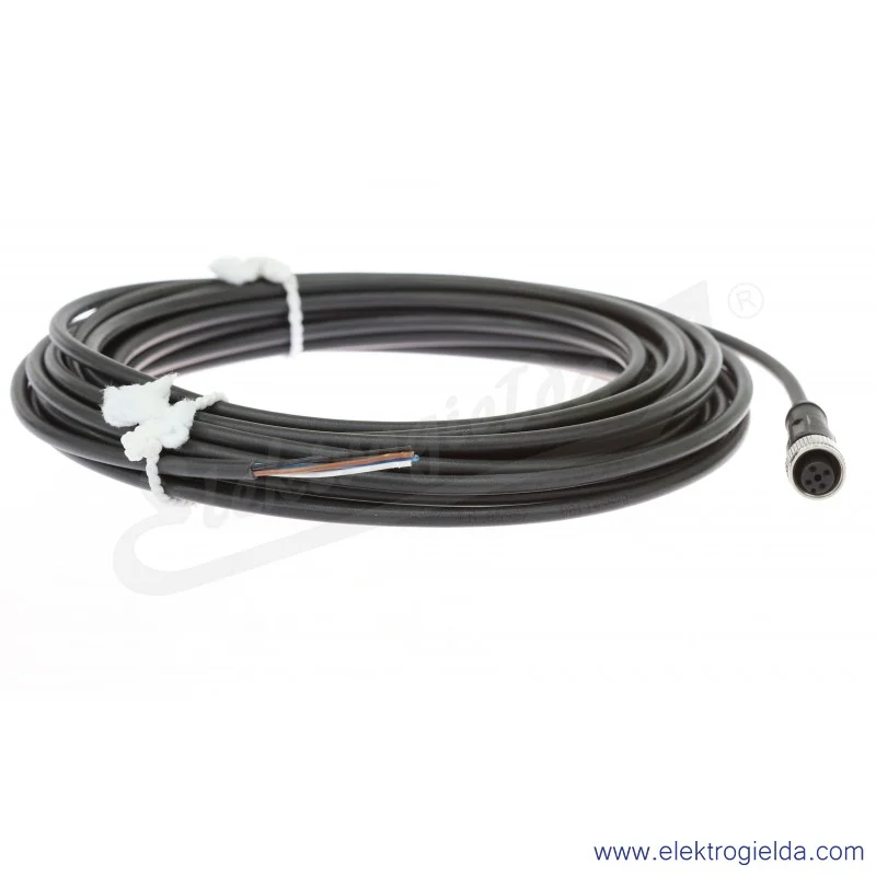 Gniazdo z przewodem XZCP1141L10 4P, żeńskie, M12, 10m