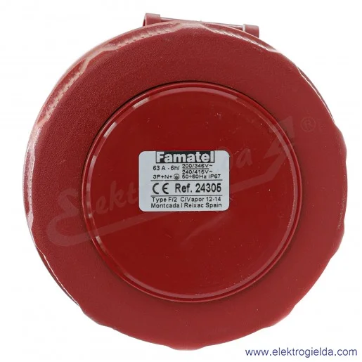 Gniazdo przenośne 24305, Eco 5X63, 400V, na przewód, IP67
