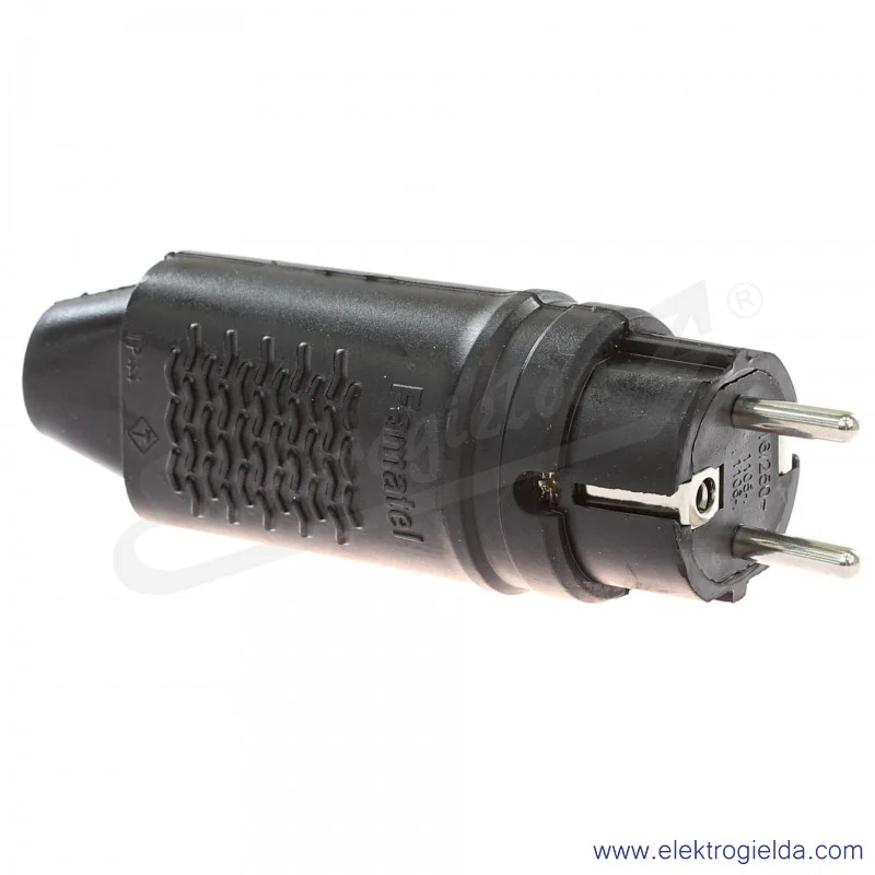 Wtyczka przenośna 1107, 16A 3P 250V IP44 gumowa 