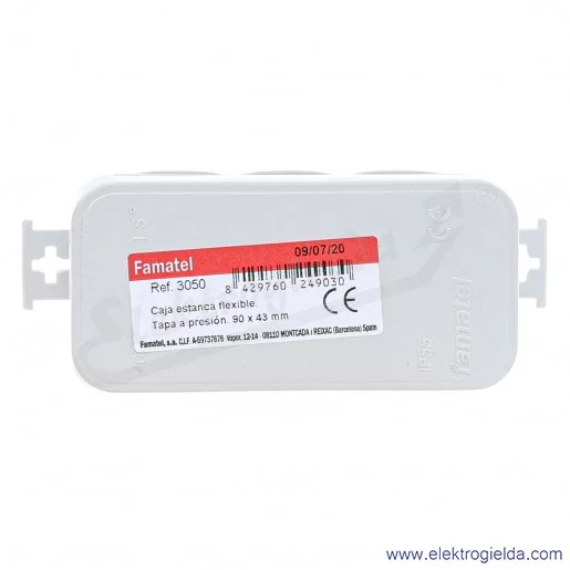 Puszka natynkowa 3050, Mini box 90x43x39mm, szara, IP55