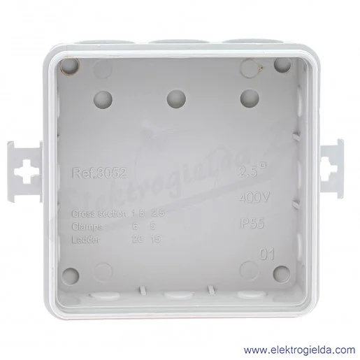 Puszka natynkowa 3052, Mini box 85x85x39mm, szara, IP55 Puszka natynkowa 3052, Mini box 85x85x39mm, szara, IP55