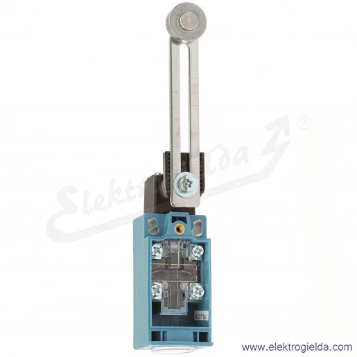 Wyłącznik krańcowy 104012 GLLC01A2B, 1NO1NC, 250VDC 300VAC 10A, dźwignia regulowana z metalową rolką