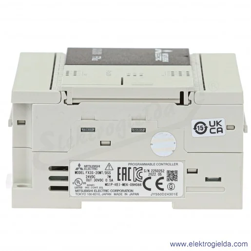 Sterownik PLC 271697 FX3S-20MT/DSS 24VDC, 12 wejść cyfrowych, 8 wyjśc tranzystorowych