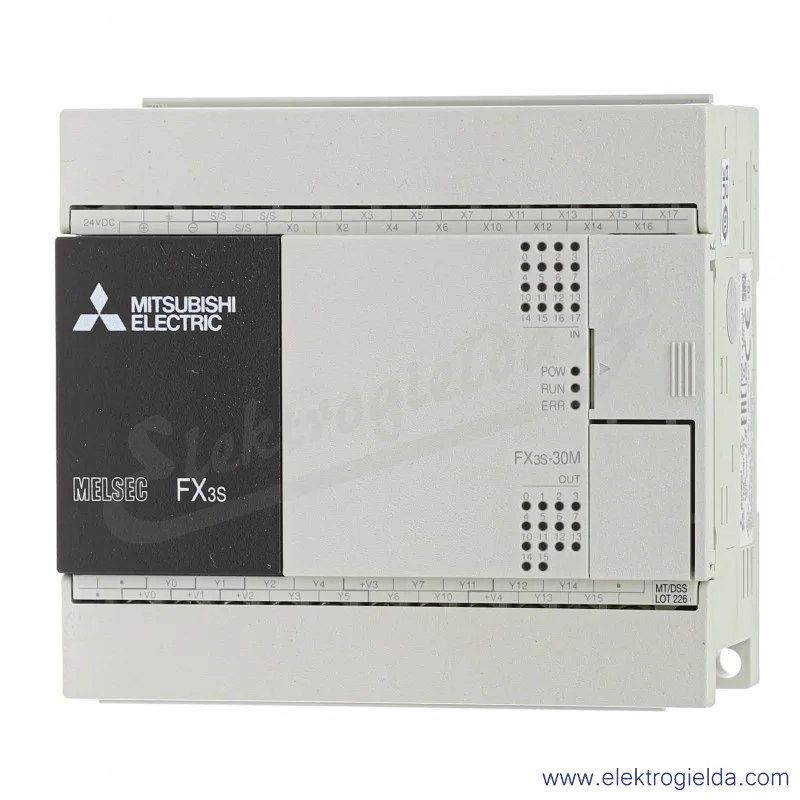Sterownik PLC 271698, FX3S-30MT/DSS FX3S 24VDC, 16 wejść, DC24V, 14 wyjść tranzystorowych
