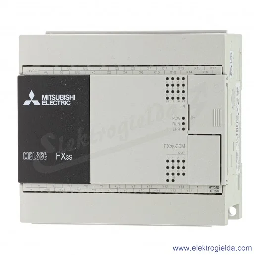 Sterownik PLC 271698, FX3S-30MT/DSS FX3S 24VDC, 16 wejść, DC24V, 14 wyjść tranzystorowych