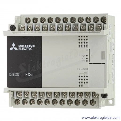 Sterownik PLC 271698, FX3S-30MT/DSS FX3S 24VDC, 16 wejść, DC24V, 14 wyjść tranzystorowych