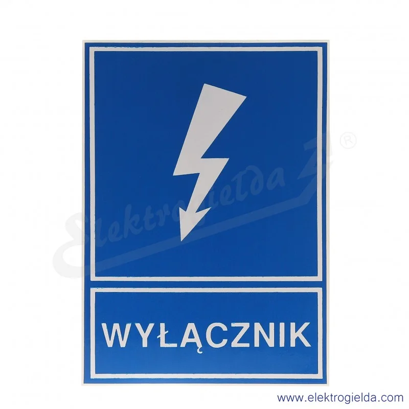 Tabliczka informacyjna E04TZ-01041121500, TZI 74*105s "WYŁĄCZNIK"