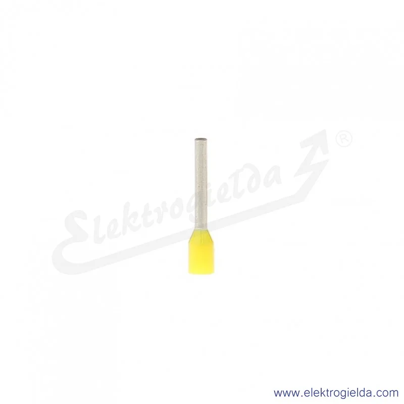 Końcówki tulejkowe E08KH-02010103300 HI 1/8 izolowane żółty, miedziane cynowane, 1000szt
