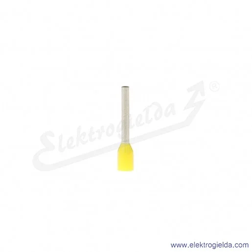 Końcówki tulejkowe E08KH-02010103300 HI 1/8 izolowane żółty, miedziane cynowane, 1000szt